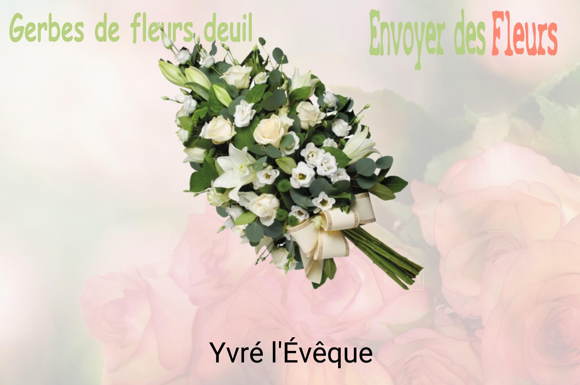Gerbe de fleurs de deuil livrée à Yvré-l'Évêque